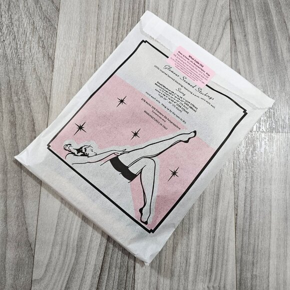 What Katie Did Glamour Sheer Contrast Seamed Stockings, Champagne / Black - Picture 10 of 14